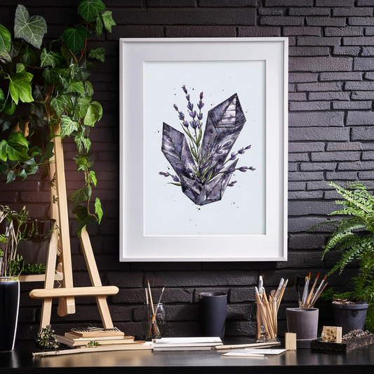 Watercolor Painting Print - Lavender Amethyst